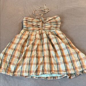 American Eagle Outfitters Plaid Dress in Green and Brown
